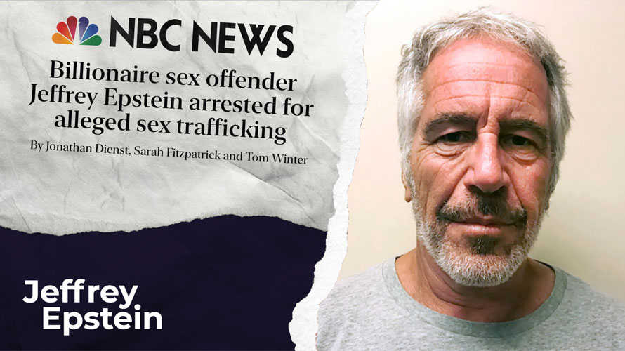 Torn from the news graphic with Jeffery Epstein